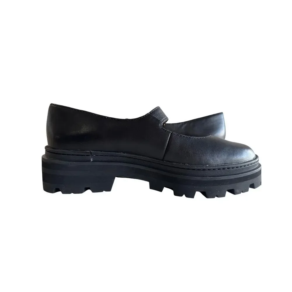 Madewell Freya Mary Jane Platform Womens 6.5 Black Leather Y2K Lugsole NG680